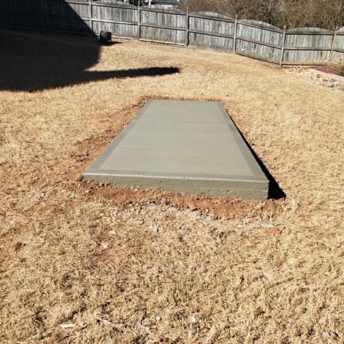Concrete Pad in Backyard